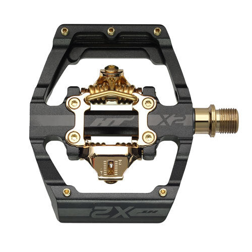 HT X2 SX Stealth Black Gold Edition Clip In Pedals