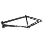 A black BMX bike frame with the brand name "Sunday" written in white on the lower tube, showcasing the 41 Thermal Processed Sunday Soundwave V3 Frame.