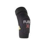 Black Fuse Delta Elbow DFS Pad featuring a branded logo, crafted from breathable neoprene and equipped with an adjustable strap.