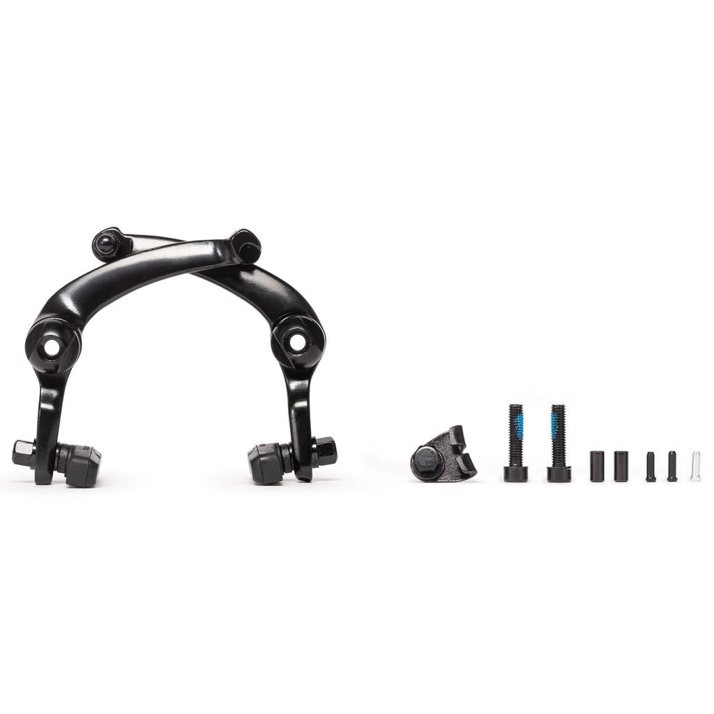 Salt Rookie V2 U Brake Kit, a black metal car suspension component with bolts and small hardware pieces, displayed on a white background.