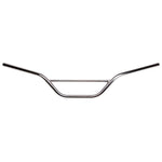 The S&M Husky High MX Bars feature a durable 4130 CrMo construction and a sleek chrome finish, with a flat center section and upward-curving ends for enhanced strength and style.