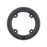 A circular, dark gray metal plate with four evenly spaced holes along its edge, labeled "NYFG 25" and "FC1A7," is designed to complement AK and ELEVATE sprockets for precise performance. This item is a Wethepeople Viper Sprocket Replacement Guard.