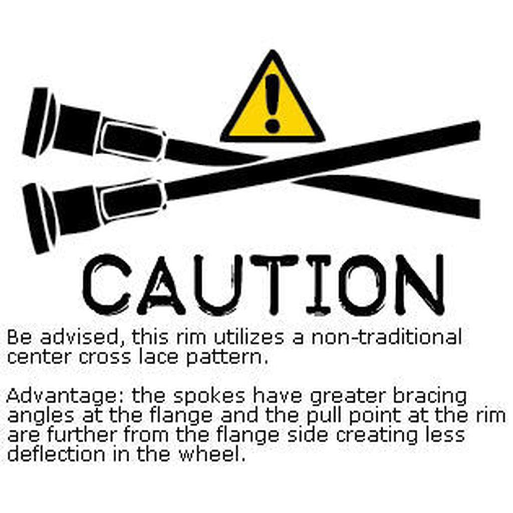 Caution: Alienation 440 20 Inch Rim features a unique center cross lace pattern made of race material, reducing wheel deflection.