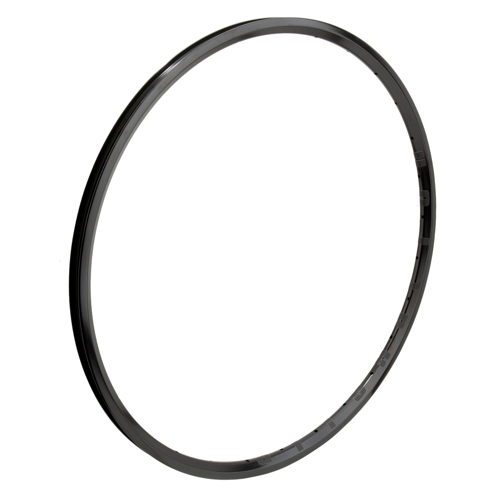 The Alienation Mite TCS Rim 24 x 1-1/8th Inch 28 Hole (520mm) is a circular, black plastic ring with a thin profile and smooth surface that is tubeless compatible and ideal for junior cruiser rims.