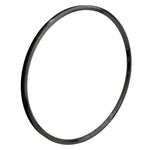 The Alienation Mite TCS Rim, a black circular bicycle rim made from 6069 T6 aluminium, is isolated on a white background.