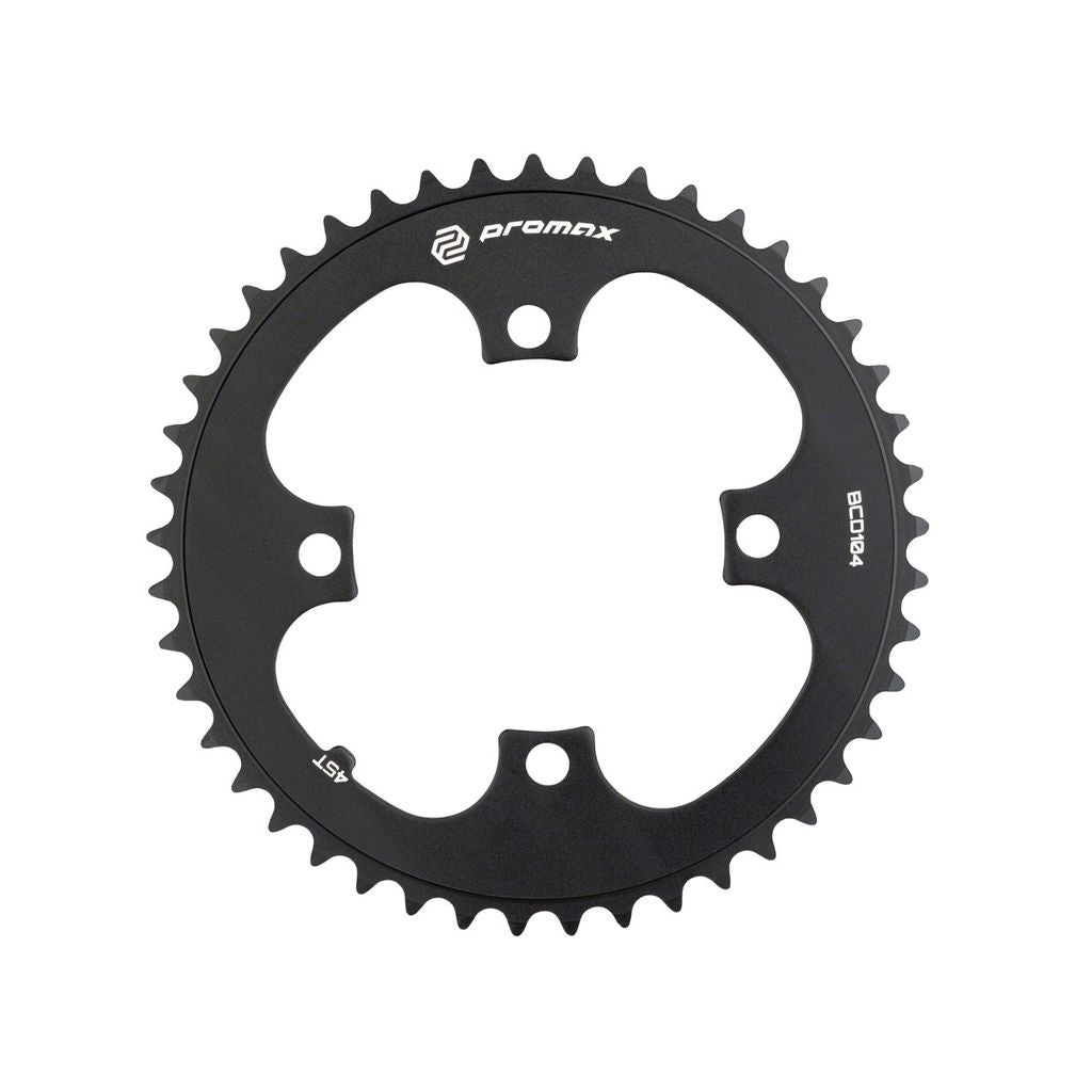 A Promax 4-bolt 104 BCD chainring on a white background, ideal for BMX race market.