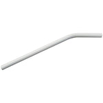 White plastic drinking straw with a bent neck isolated on a white background, resembling the DRS Layback 22.2mm Seat Post specification.