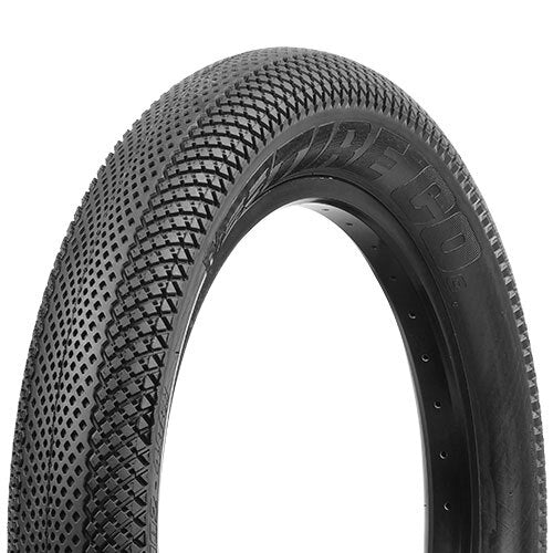 The Vee Speedster ST Tyre, a black BMX racing tire with a textured tread and honeycomb traction for superior grip, prominently displays the brand name on the side. Ideal for BMX enthusiasts looking for both performance and style.