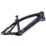 A black and gray BMX racing frame with the word "CHASE" printed on it. The Chase ACT 1.2 Carbon BMX Race Frame Pro XXL features sleek aerodynamic design elements and is positioned against a plain white background.