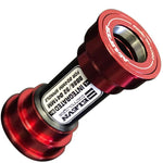 Elevn Sealed PF-24 Bottom Bracket BB86 in red and black, featuring "INTEGRATED" and "FSA" labeling, engineered for seamless compatibility with a 24mm crank spindle, providing a reliable press fit solution.