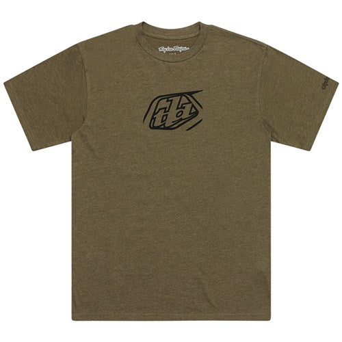 The TLD 25.1 Badge SS T-Shirt is an olive green tee with a central abstract design, perfect for those who enjoy a subtle banger style.