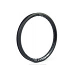 The Eclat Carbonic V2 Rim (Non-Braking) is a high-performance carbon fiber bicycle rim with a matte finish and features striking white Eclat branding, making it perfect for freestyle BMX enthusiasts.