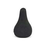 The Radio Century Combo Seat is a lightweight black ergonomic bicycle seat, featuring an embossed "RBC" logo on top and crafted with durable 6061-T6 alloy for comfort and style.