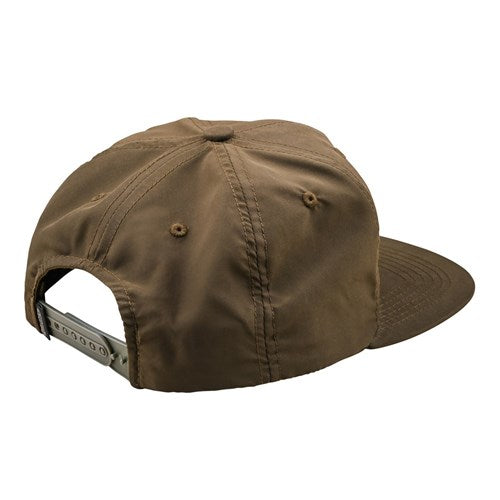 The TLD 25.1 Signature Unstructured Canvas Snapback is a brown hat featuring a flat brim and adjustable snapback, ideal for shredding the skatepark in style.