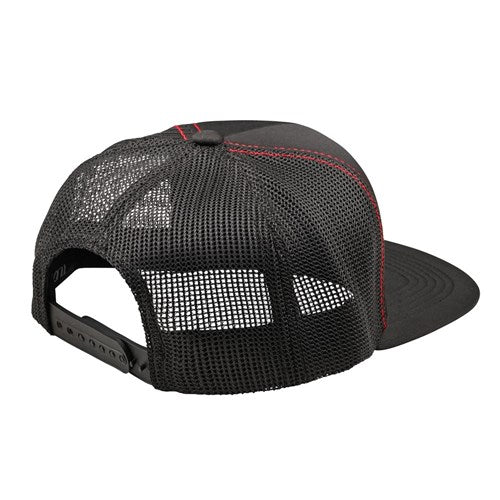 The TLD 25.1 Carb Trucker Hat features a breathable mesh design and adjustable snapback closure, shown from the back.