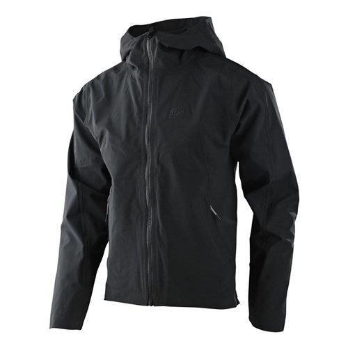 The TLD Descent Jacket in dark green features a 3-layer membrane, long sleeves, and a full front zipper, displayed against a white background.