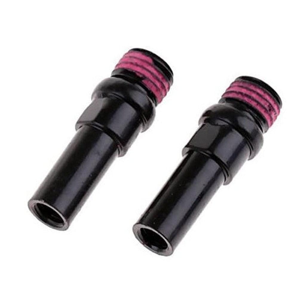 Two black and pink Hi-Tech Removable V-Brake Mounts connectors on a white background.