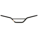 A black S&M Husky High MX Bars BMX bike handlebar with a slight rise in the middle, outward-angled grips, and a design reminiscent of the handlebars found on 1972–1977 Husqvarna Motorcycles.