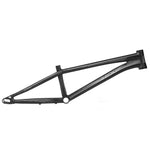 The Radio Raceline Quartz 2025 Pro XL Frame is a sleek black BMX design with "Radio" and "Quartz" logos. Featuring a minimalist charm, it includes the advanced Sliding Dropout Disc System for optimal performance.