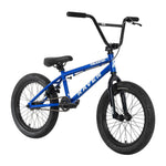 The "Raven Trickster" 18 inch bike features black handlebars, seat, and tires, along with advanced sealed bearing hubs for a smooth ride. Built with durable three-piece cranks, this BMX is crafted for riders who seek both style and performance.