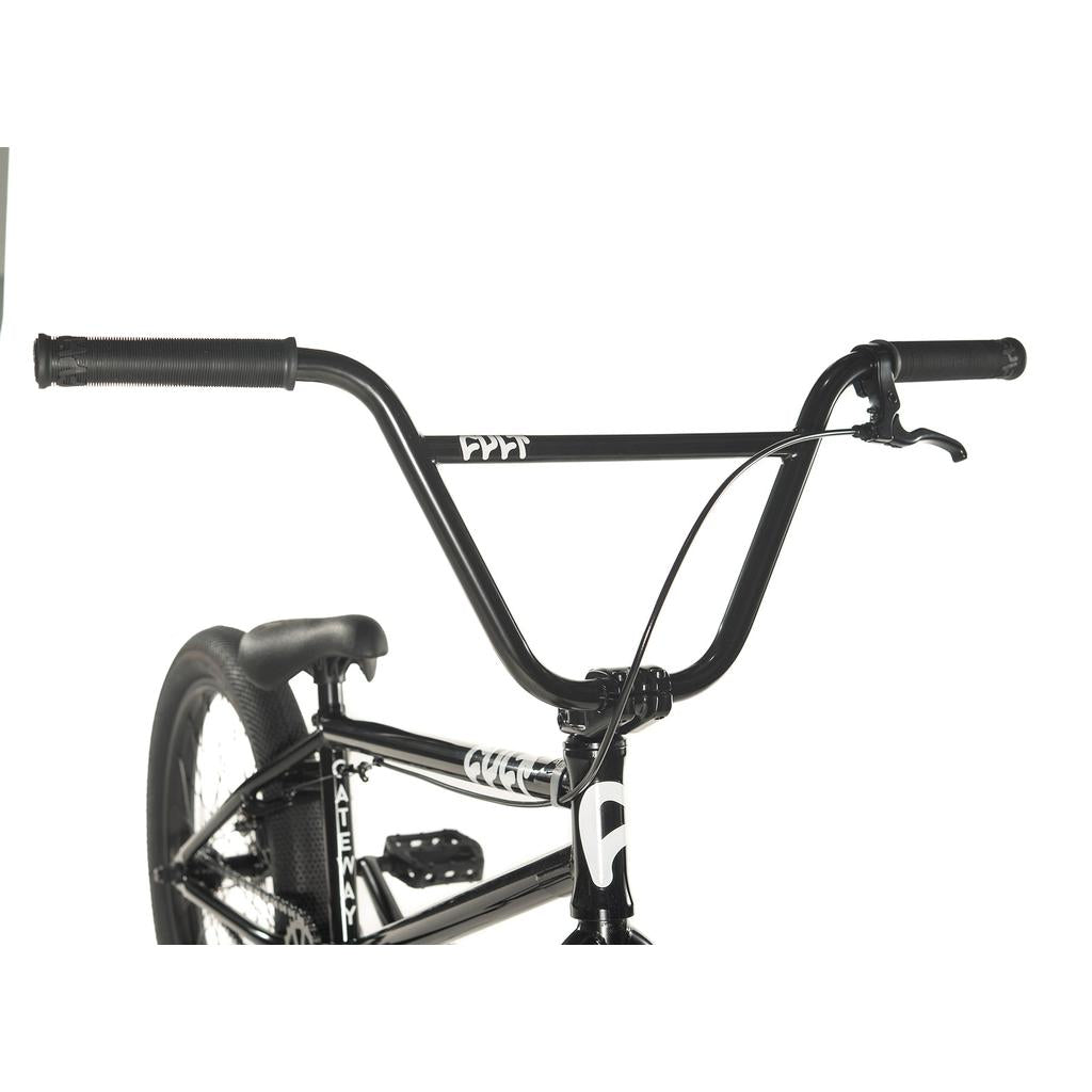 The Cult Gateway 20 Inch Bike boasts a modern geometry with a black handlebar and seat set against a white frame.