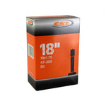 The CST 18-Inch Tube, in an orange and black box labeled "CST," is an 18x1.75 (47-355) freestyle BMX inner tube with a Schrader valve, offering durability and top performance on the track.