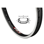 An image of an Alex DM24 Rim 26 Inch (559 mm) with a black rim.