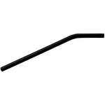 A black plastic drinking straw with a bent neck, 22.2mm in size, isolated on a white background.