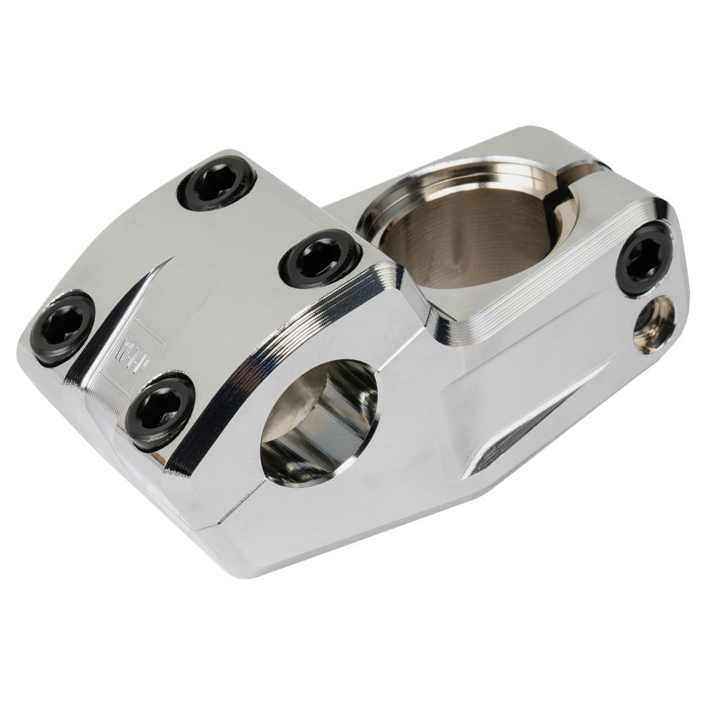 The Wethepeople Kira (Keiryo Kudo) Top Load Stem shines with its polished metal finish, featuring multiple screws and a hollow section for secure attachment.