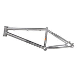 A S & M Mad Dog 22 Frame in gray, with "Mad Dog" written on the down tube, is custom-crafted and displayed in a side view against a white background.