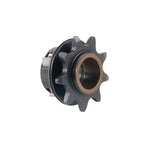 The Eclat KOLIBRI Cassette Hub Driver 9t features a robust metal sprocket gear design with eight teeth, including a central hole for seamless attachment to the 9t rear hub.