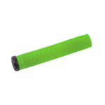 Against a white backdrop, the green BMX handlebar grip features a ribbed texture and black end cap, similar to the Odyssey Broc Raiford Grips.