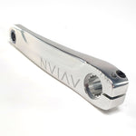 A stainless steel handlebar clamp with the word vavin on it, designed for use with Avian Cadence 2pc Cranks (Ex Display).