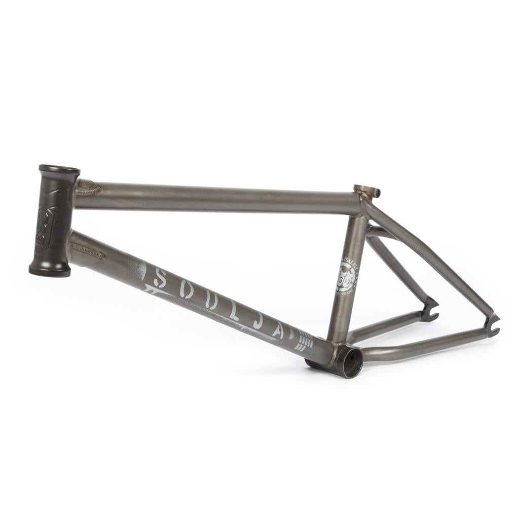 The BSD Soulja V4 Frame (2021) is a durable chromoly frame with a triangular structure featuring a front head tube and Superscoop chainstay tubing for enhanced performance.