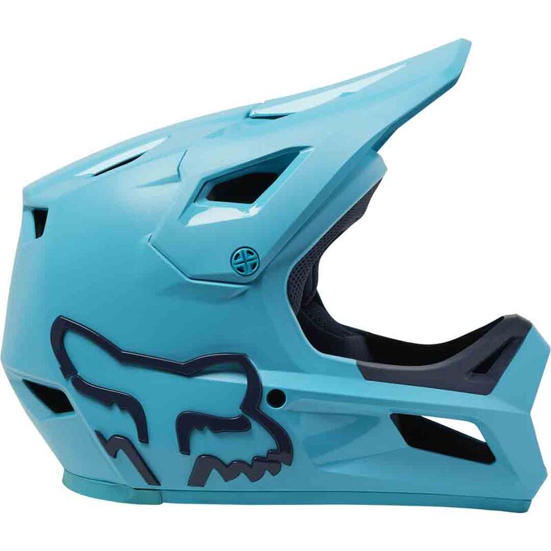 Fox Rampage AS Helmet Teal with MIPS impact protection, isolated on a white background.