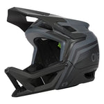 A black and gray Oneal Transition Helmet with an aerodynamic design, featuring rotational impact absorption technology and the brand name "Oneal" visible on the side.