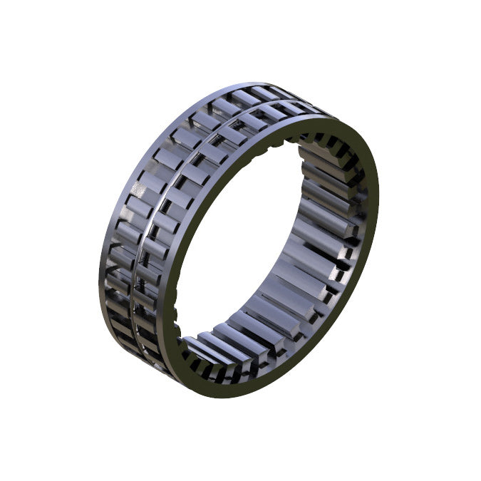 An Onyx Sprag Clutch with metallic rollers arranged in parallel inside a circular frame, ready to get ripping through demanding applications.