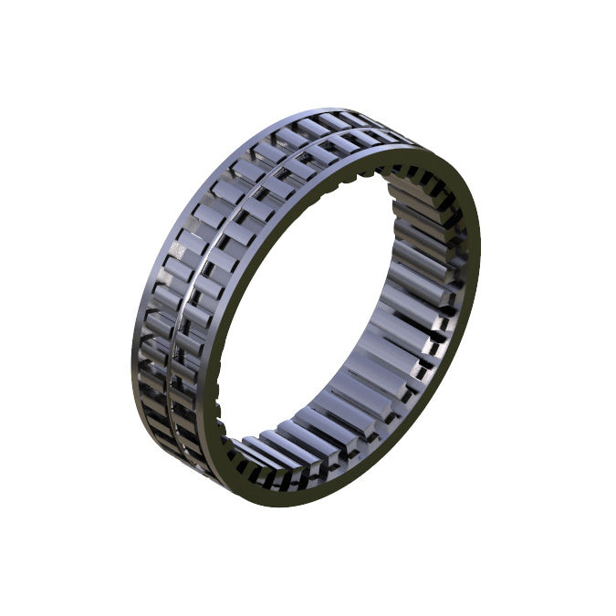 An Onyx Sprag Clutch with evenly spaced rectangular slots on the outer and inner surfaces, perfect for those looking to get ripping through their projects. This product description highlights its efficient design and functionality.