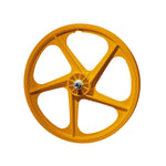 Peregrine Master Graphite 20 Inch Wheel Set featuring a yellow plastic wheel with five spokes and a metal axle.