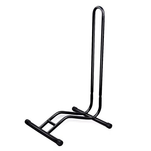 The QBP Bike Stand is a black, metal floor-standing bike rack featuring a curved loop design and a stable base.