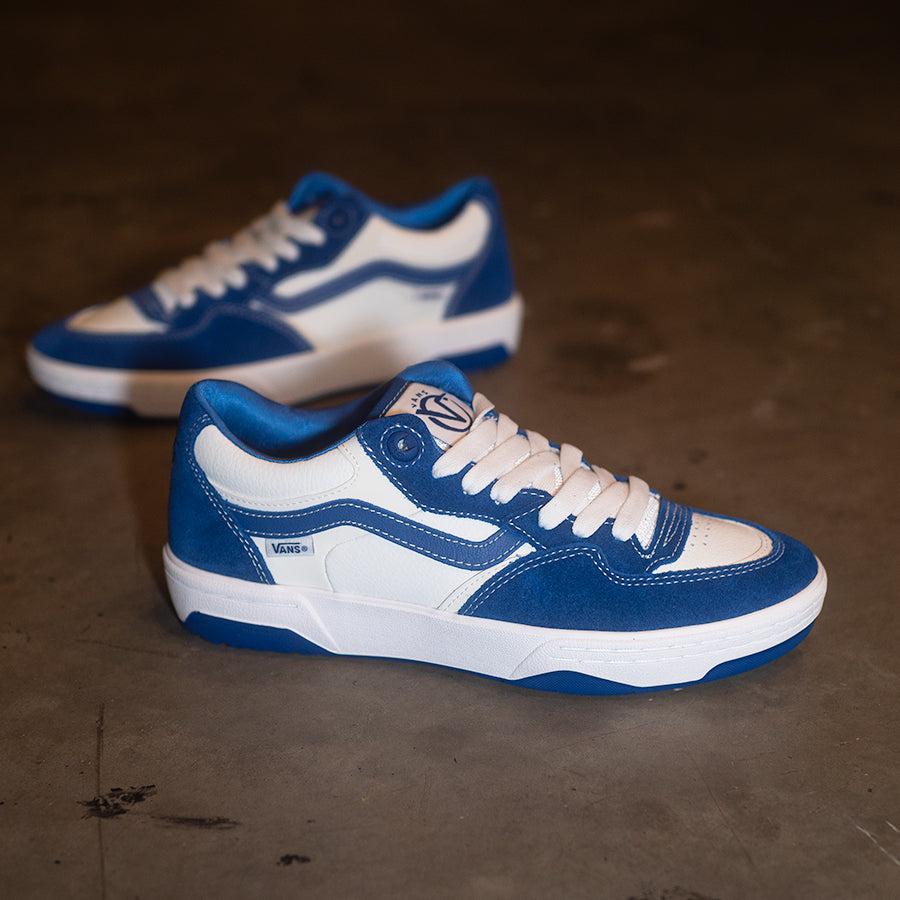 Blue and white vans low outlet top