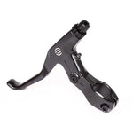 The Salt Twin V-Brake Lever, made from durable 6061-T6 alloy, comes in black metal and includes a clamp and an adjustment screw. Presented on a white background, this 2.5 finger lever is perfect for V-brakes, delivering precision and control.