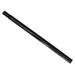 A black drinking straw with the word "Skyway Retro Straight Railed Seat Post" printed on it, isolated on a retro black background.