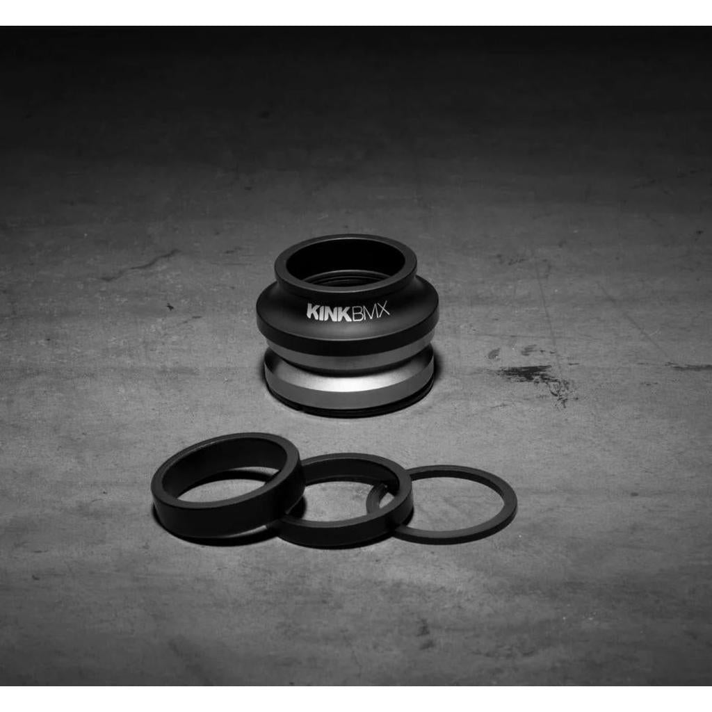 The Kink Integrated II Headset parts include black and gray components, spacers, and Campy Spec sealed bearings.