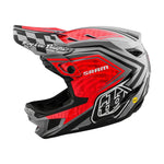 A TLD D4 Carbon AS Helmet W/MIPS SRAM Red / Black, featuring the MIPS Brain Protection System.