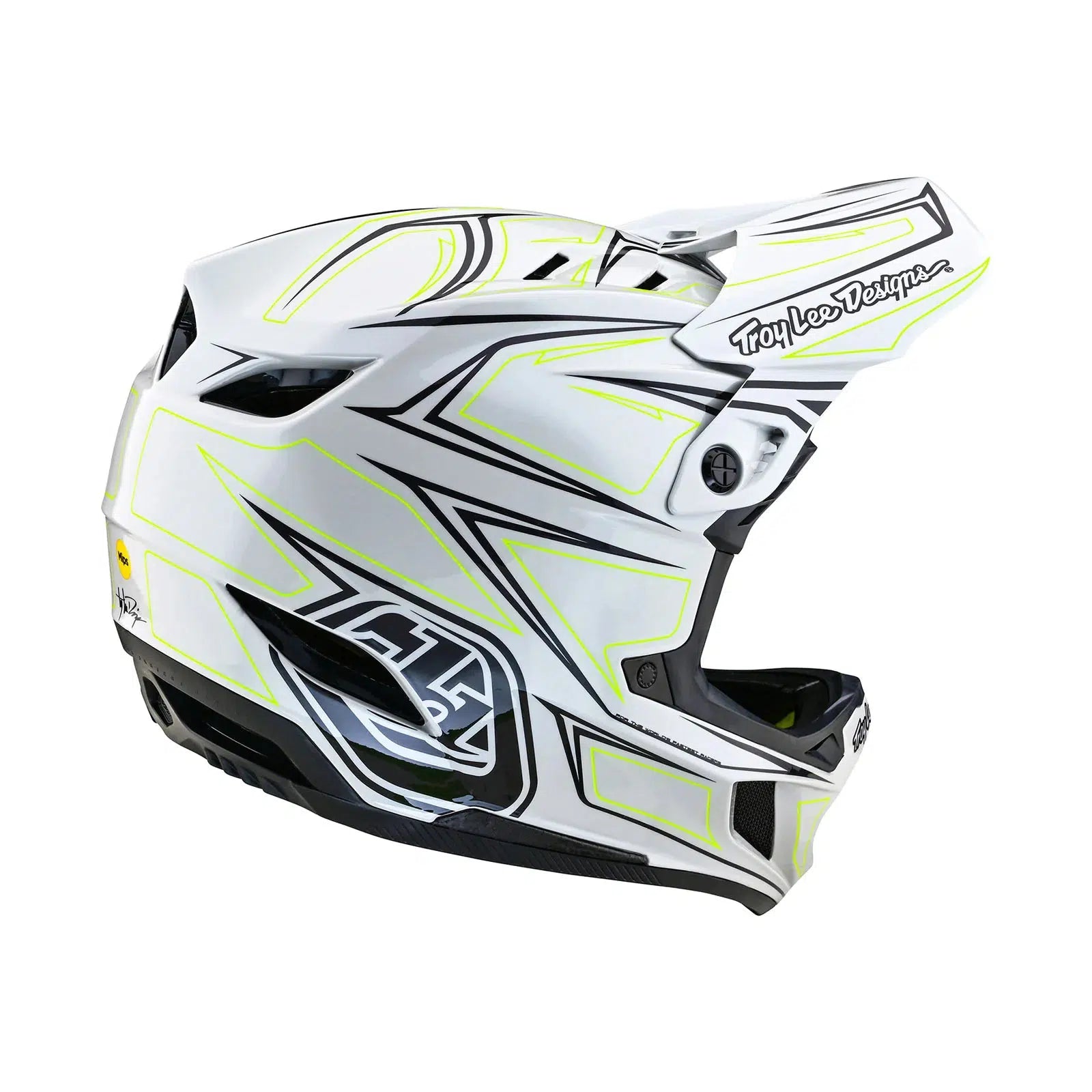 A TLD D4 AS Composite Helmet W/MIPS Pinned Light Grey on a white background.