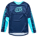 A TLD Sprint Icon Navy moisture-wicking BMX race jersey.