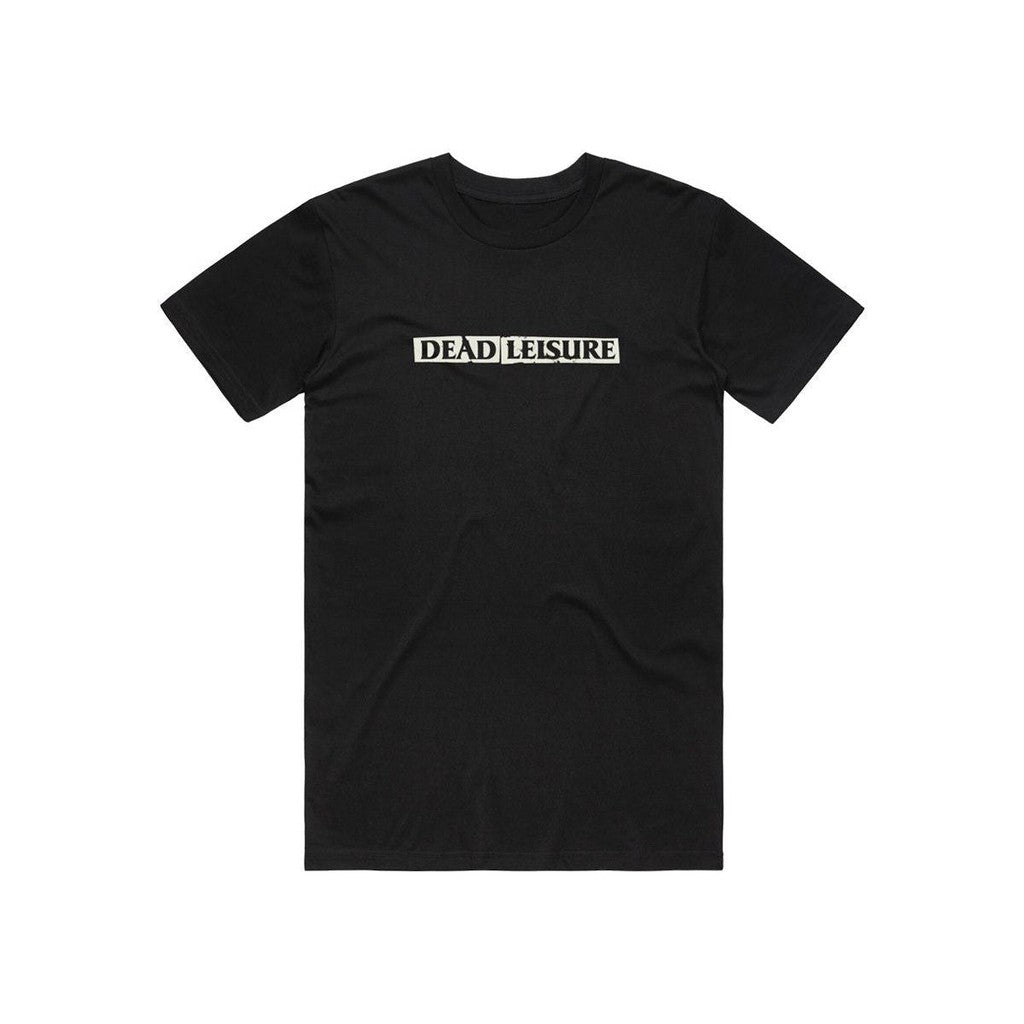 Dead Leisure Paper Block Logo T-Shirt / Black / M