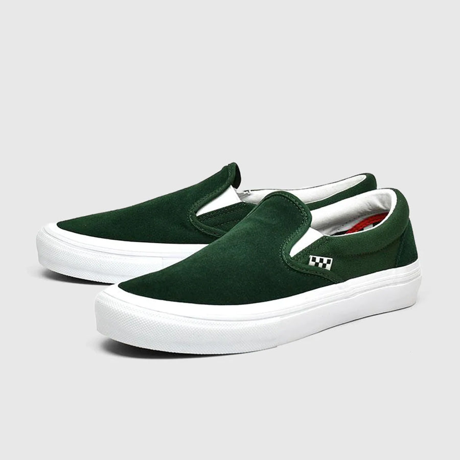 Forest green slip on on sale vans