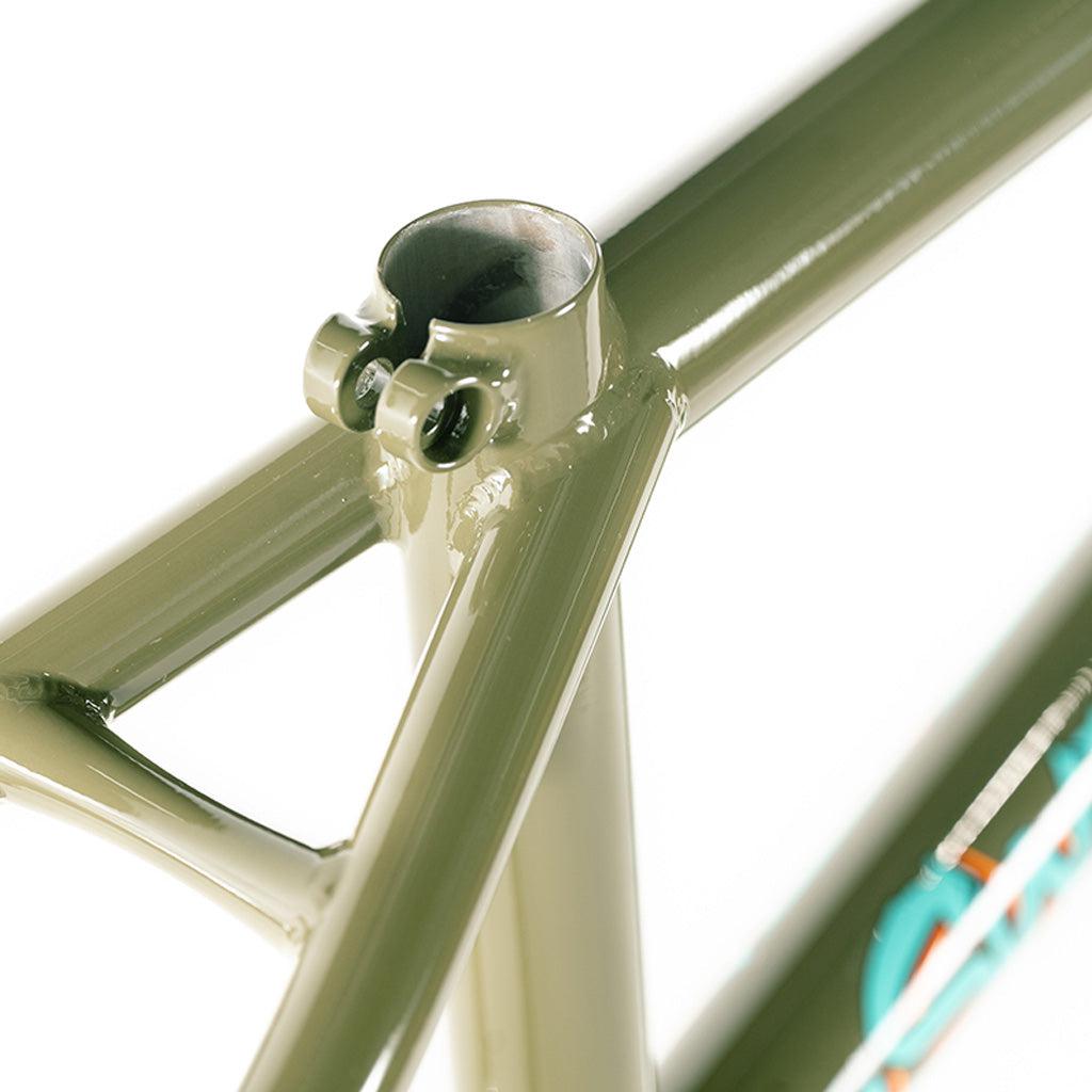 A close up of a green Colony 2024 Sweet Tooth 16 Inch Frame from the Sweet Tooth Range.